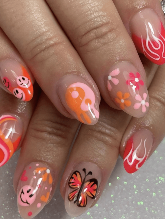 9 Vibrant Orange and Pink Nail Designs for Dazzling Fingers